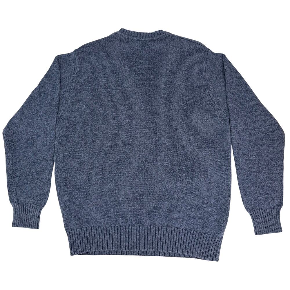 Geoffrey Beene Blue Argyle Ivy League Preppy Diamond-Cross Cotton Sweater L - Picture 3 of 6
